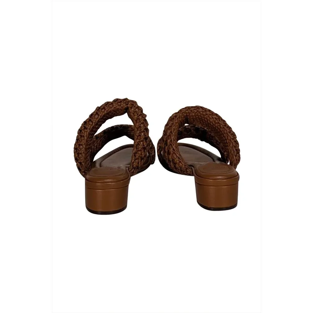 Alexandre Birman - Tan Leather Slide Sandals Sz 9.5